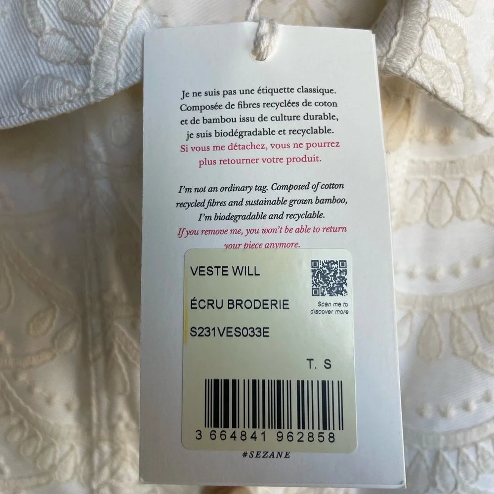 Sezane Cream Textured Jacket - Picture 14 of 16